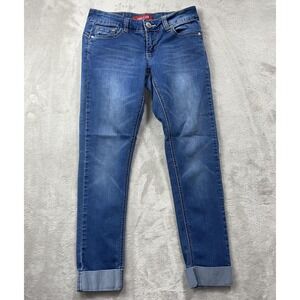 GOGO STAR Jeans Juniors 3 Blue Skinny Stretch Mid Rise Cuffed Ankle